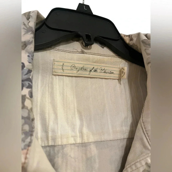 Anthropologie Daughters of the Liberation Jacket Beige Lyonia Floral Size 10 - Picture 6 of 10